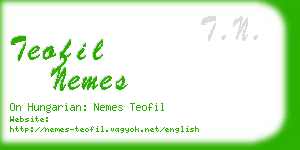 teofil nemes business card